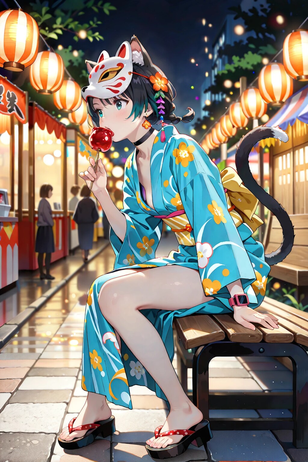 けも耳神社の夏祭りは、食べて飲んで！！