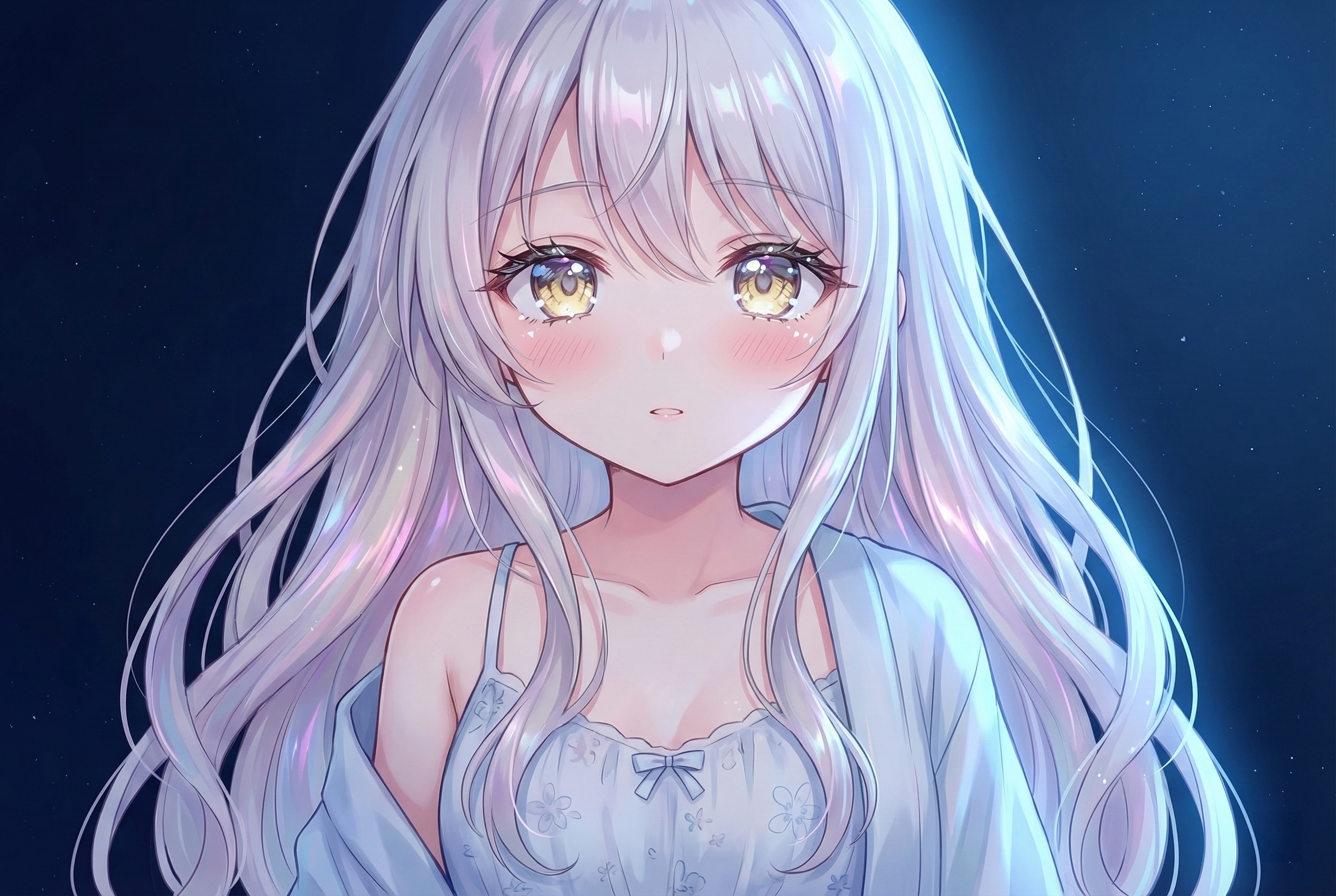 蒼光に包まれた夜 | の人気AIイラスト・グラビア