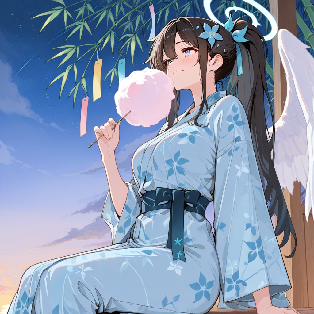 ポニテ浴衣天使さん✨ | の人気AIイラスト・グラビア