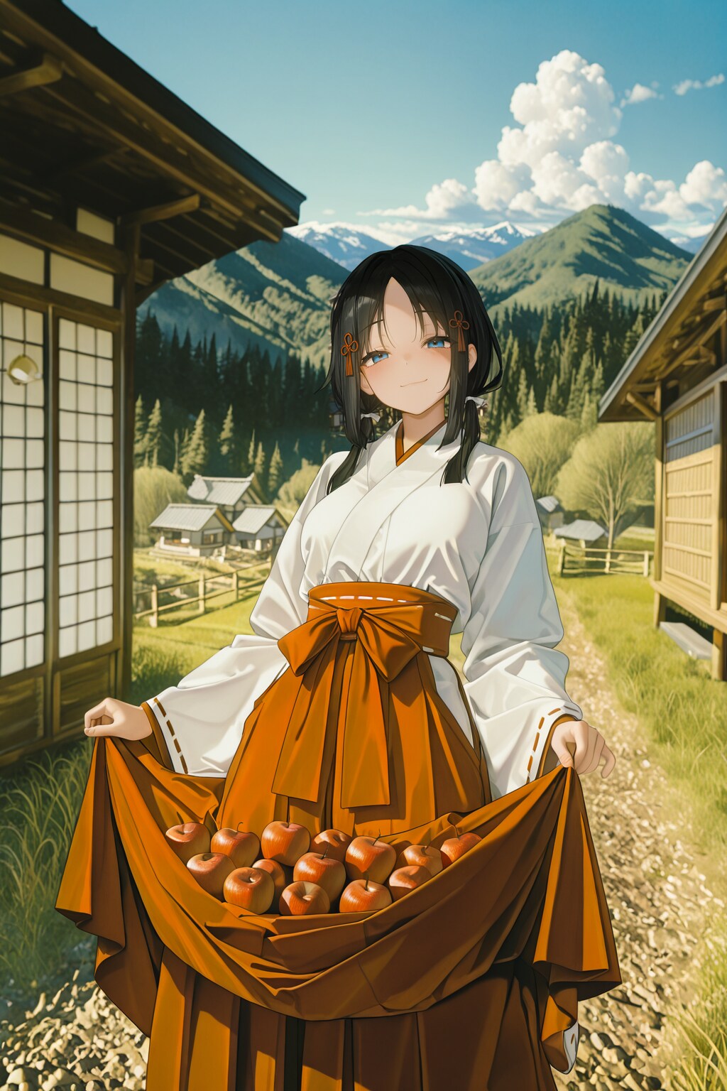 巫女とリンゴ | の人気AIイラスト・グラビア