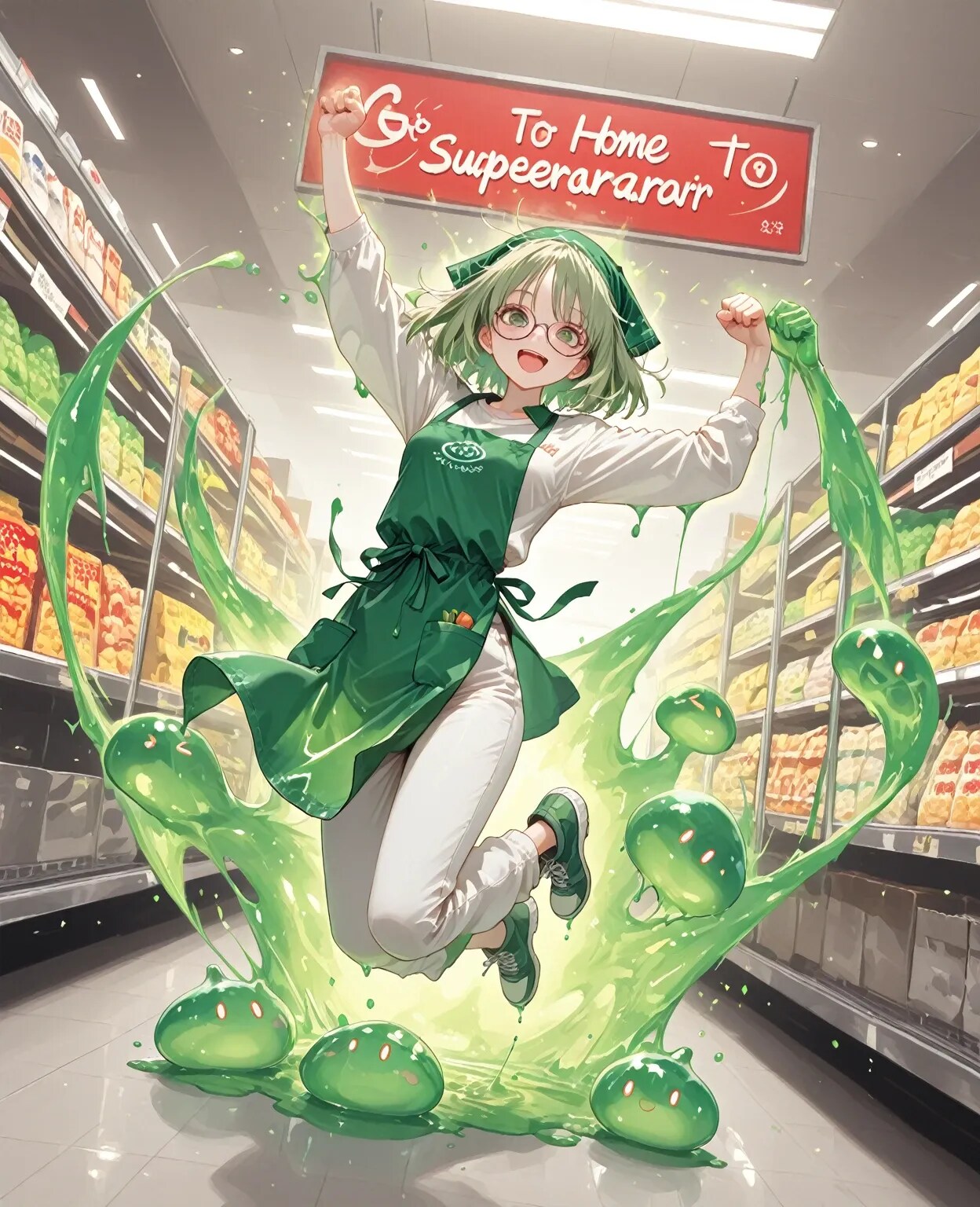 スライムの上にタンポポ（正確には菊）を置く仕事始めました | の人気AIイラスト・グラビア