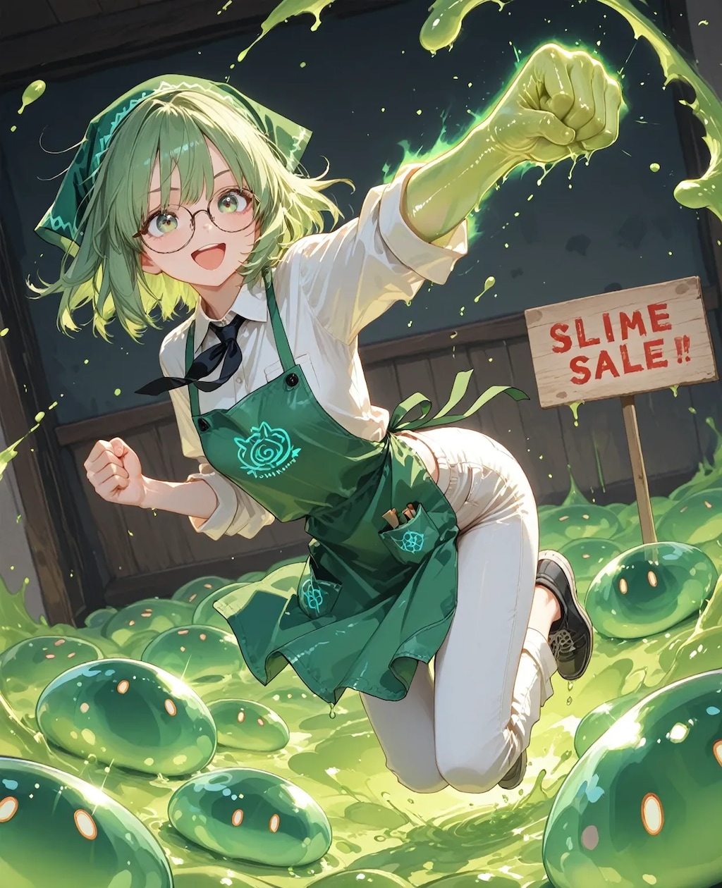 スライムの上にタンポポ（正確には菊）を置く仕事始めました