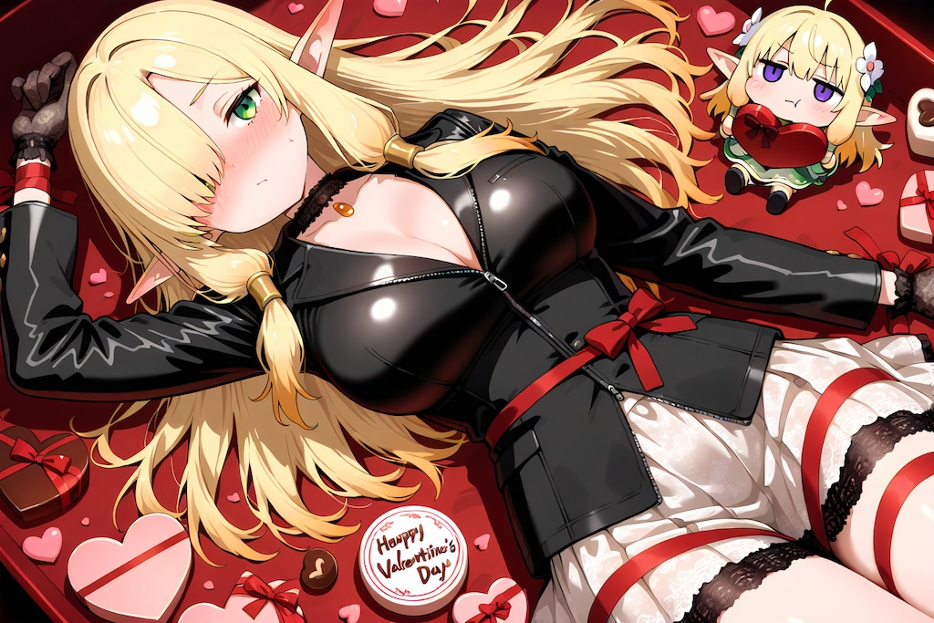 バレンタインなエルフの女の子