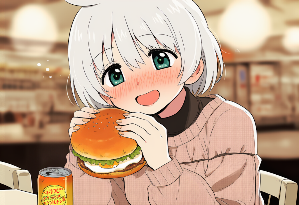 フードコートの月見酒