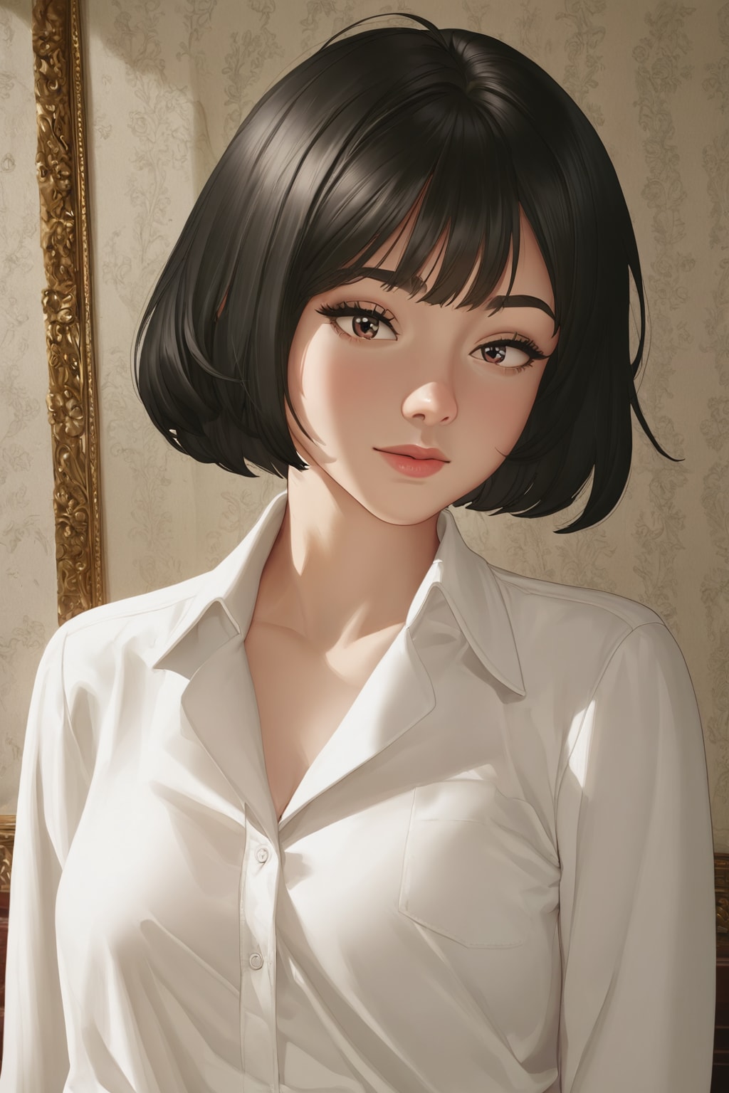 ボーイッシュなショートカットの黒髪さん