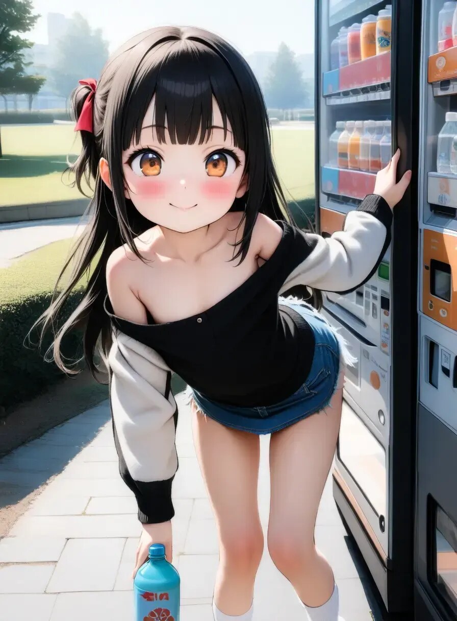 自販機前で