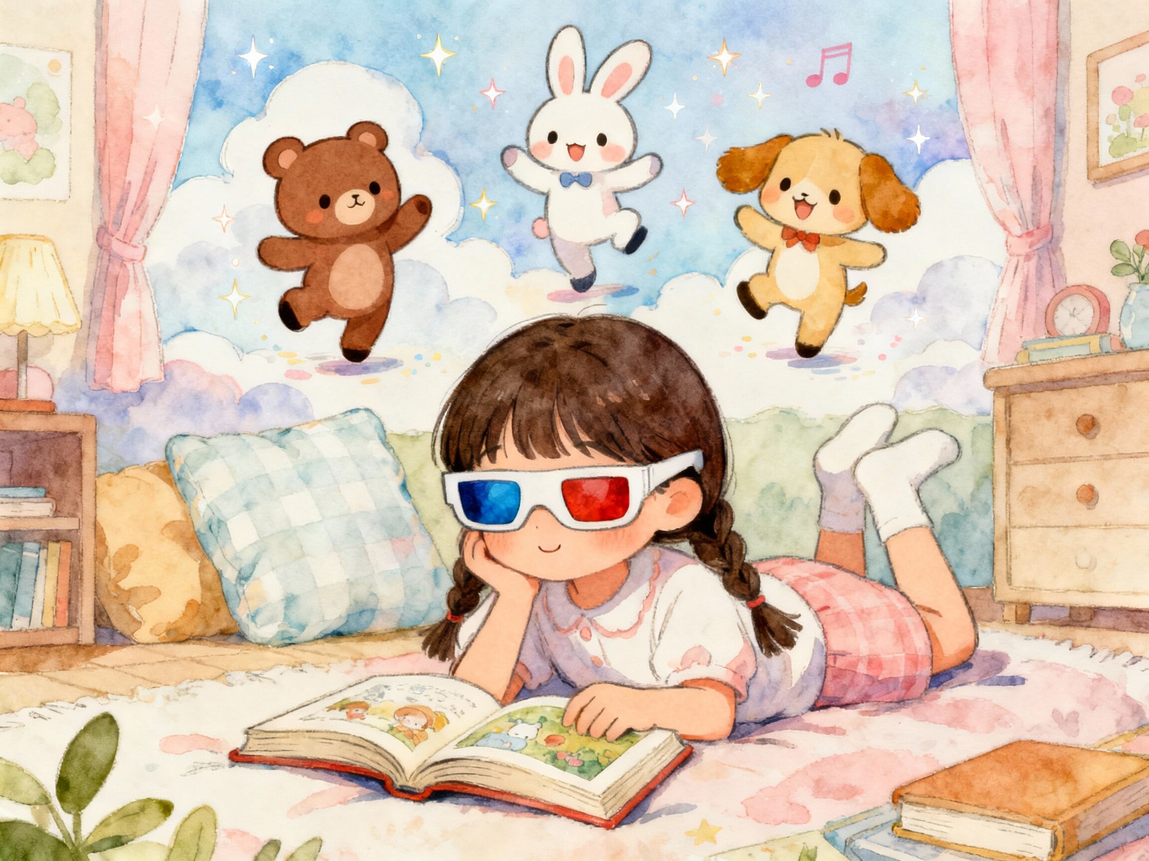 立体メガネの少女 | の人気AIイラスト・グラビア