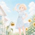 ひまわりと少女21 3枚目