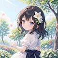 花と女の子 3枚目