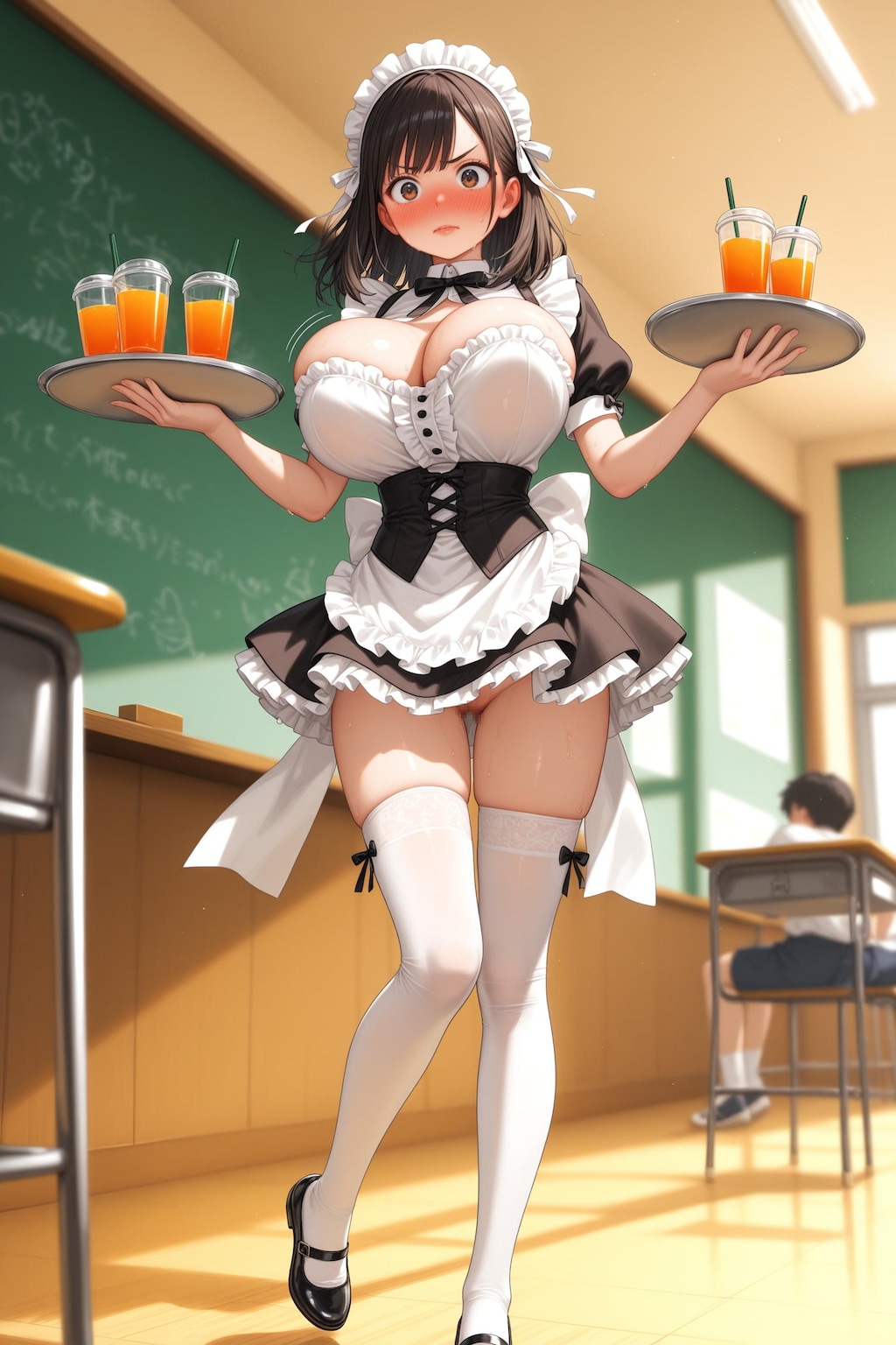クラス委員長で遊ぶ日々63：文化祭　メイド喫茶の委員長