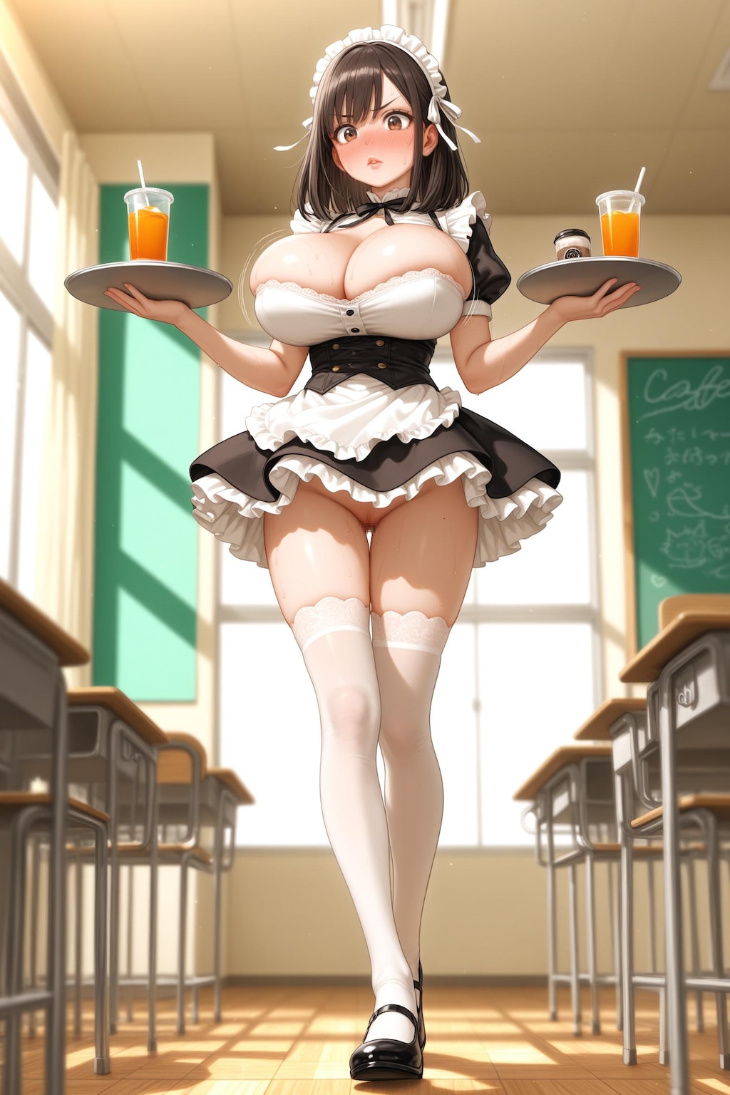 クラス委員長で遊ぶ日々63：文化祭　メイド喫茶の委員長