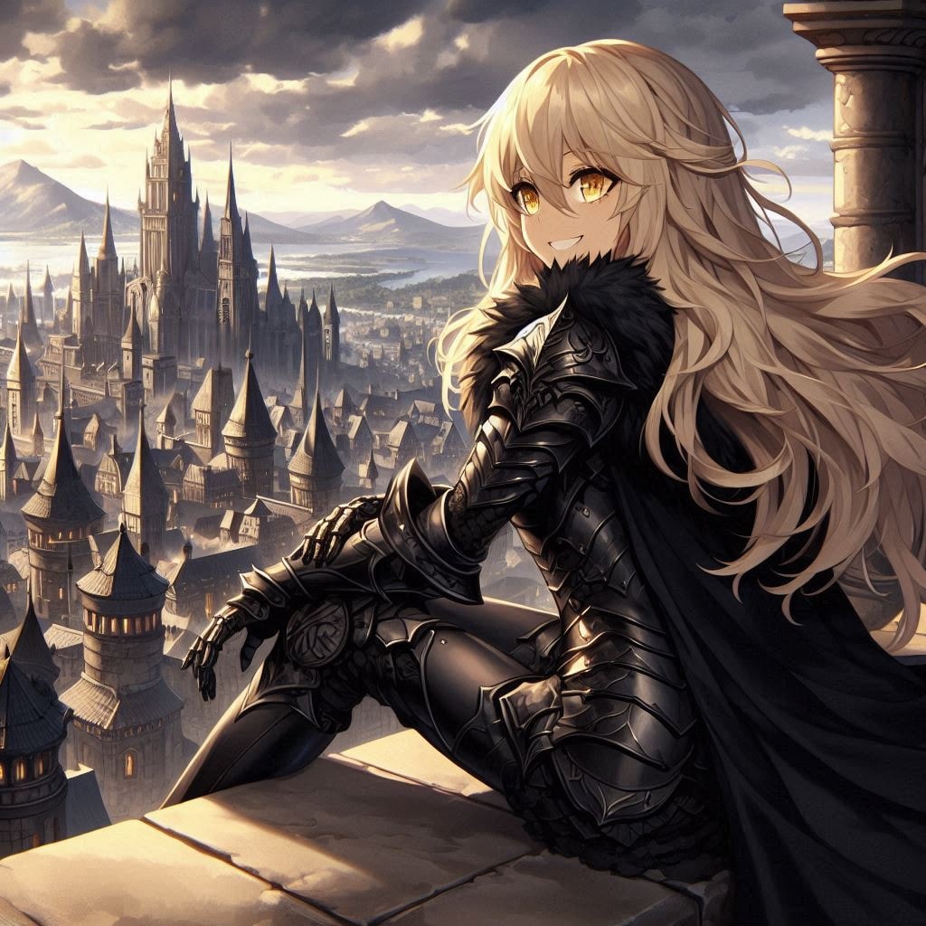 城壁に座るエリザベス