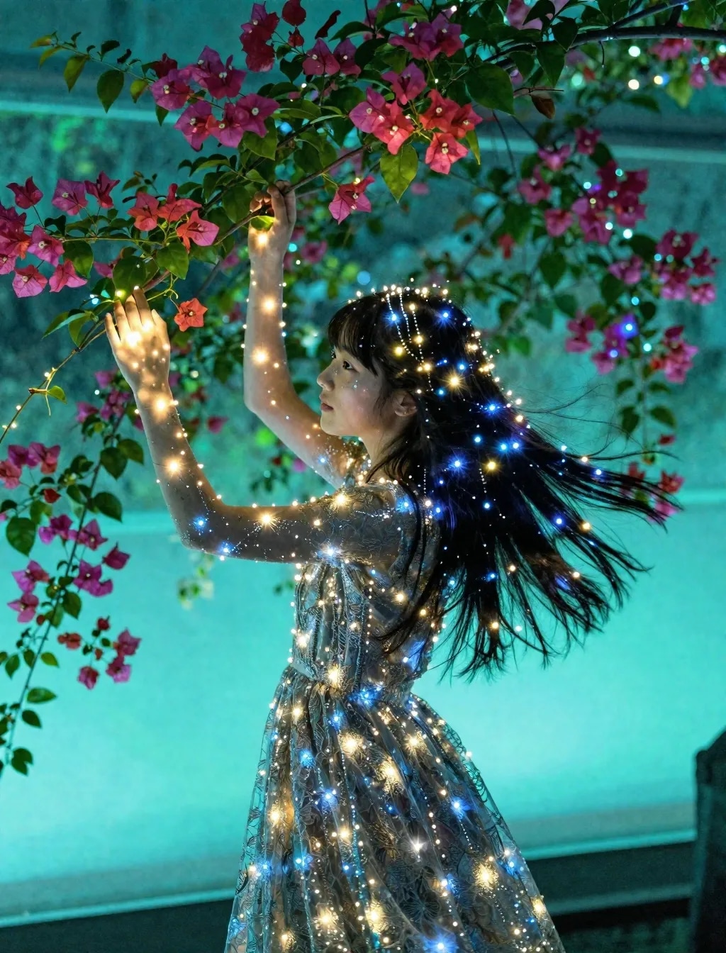 着衣のイルミネーションガール