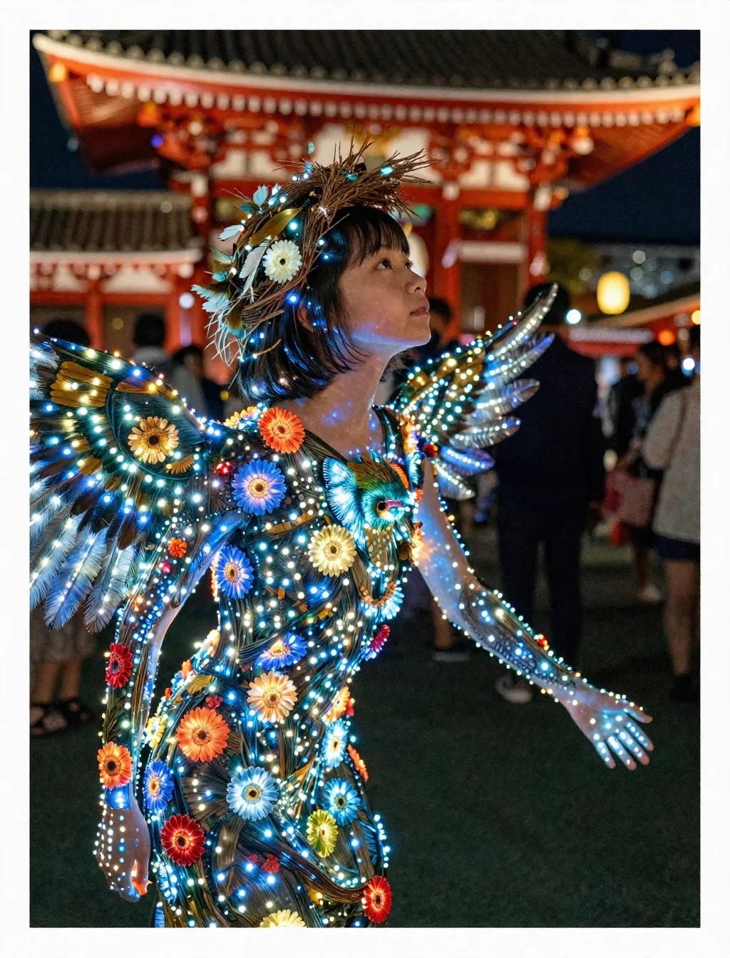 着衣のイルミネーションガール