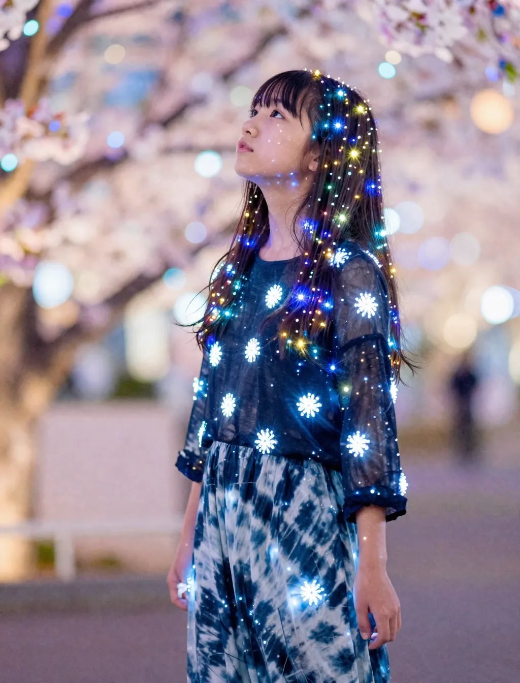 着衣のイルミネーションガール