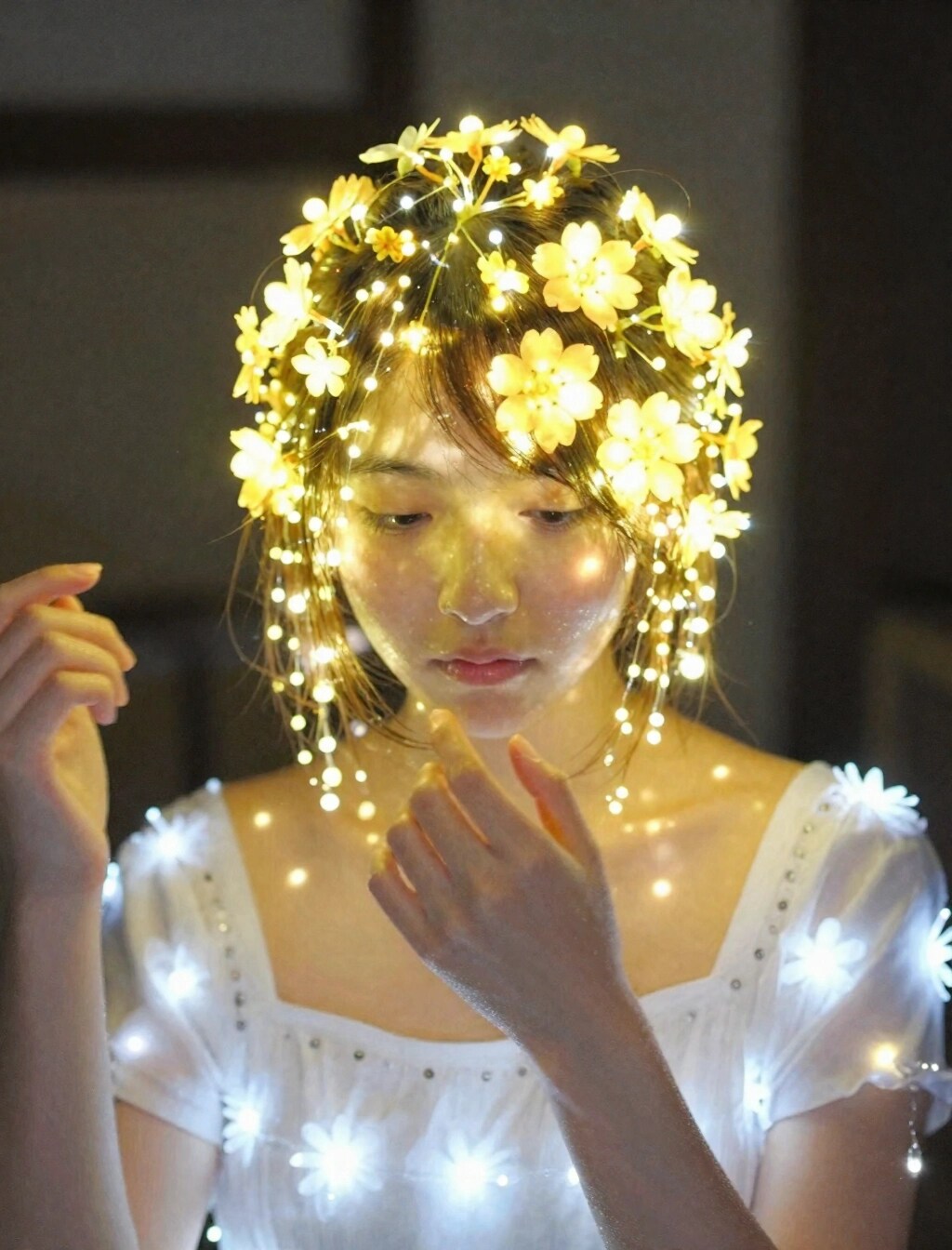 着衣のイルミネーションガール | の人気AIイラスト・グラビア