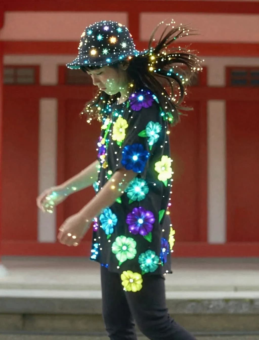 着衣のイルミネーションガール