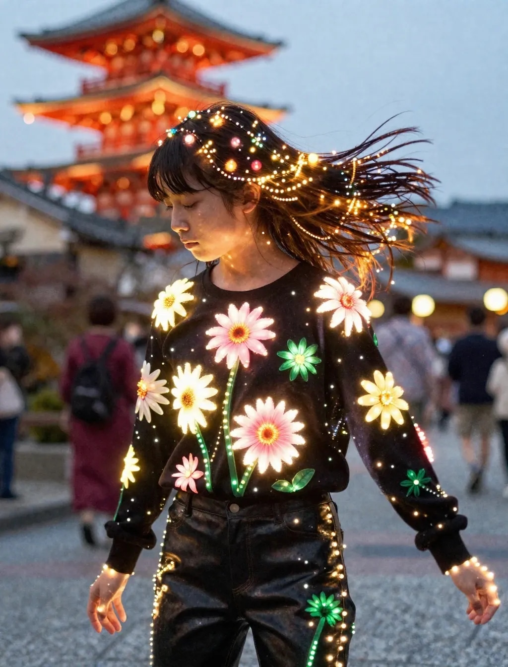 着衣のイルミネーションガール