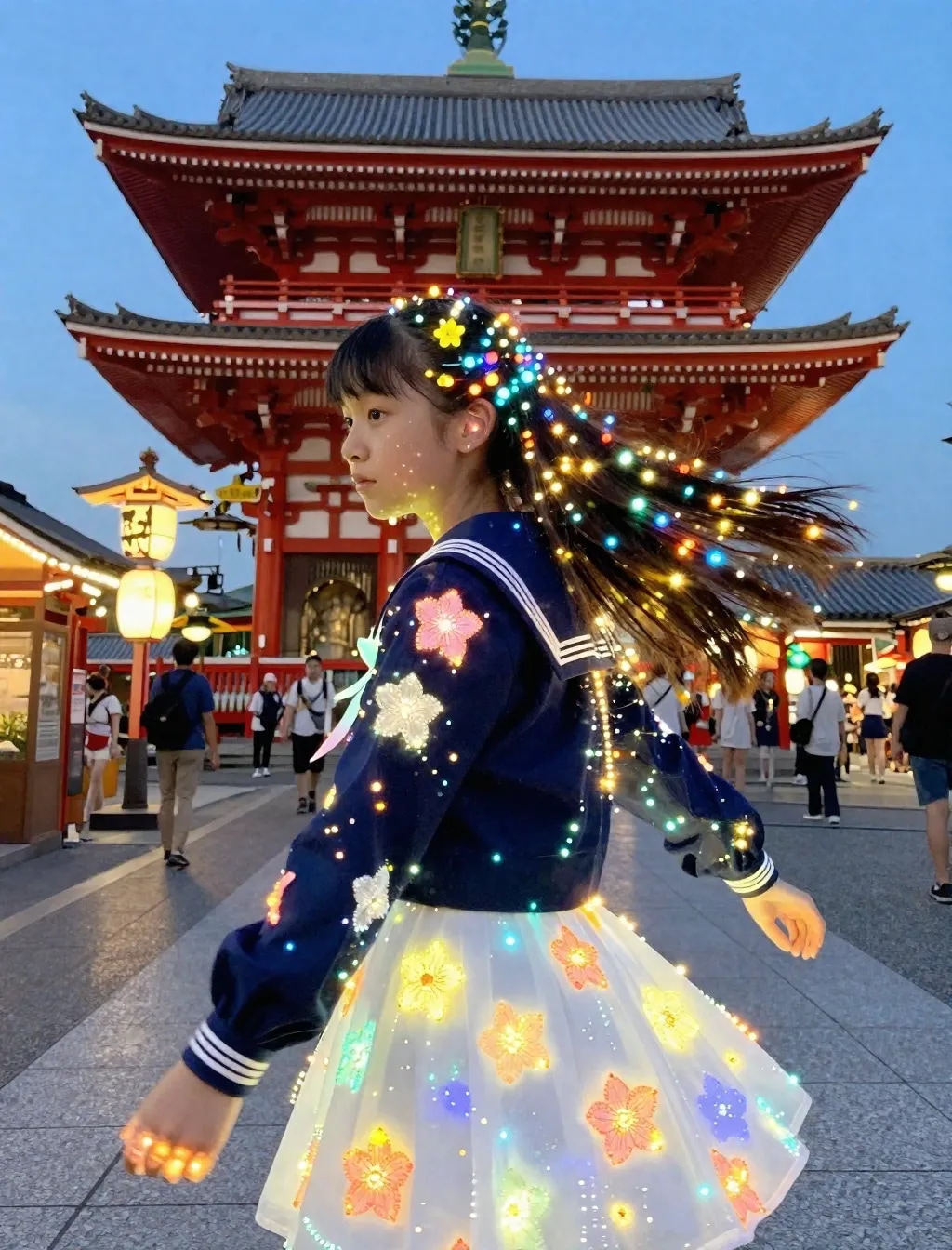 着衣のイルミネーションガール