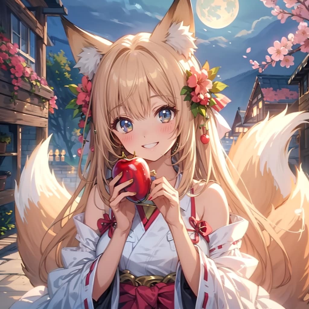 三尾の狐っ娘 | の人気AIイラスト・グラビア