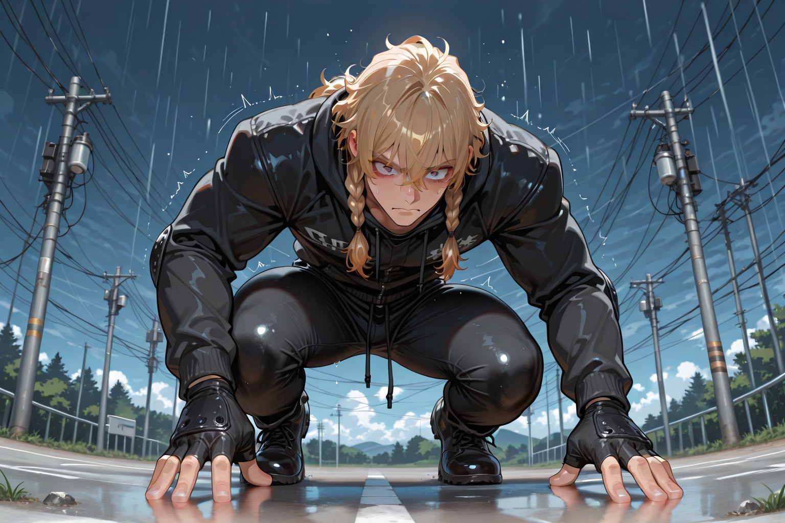 ゲリラ雷雨、時々雹が降る | の人気AIイラスト・グラビア