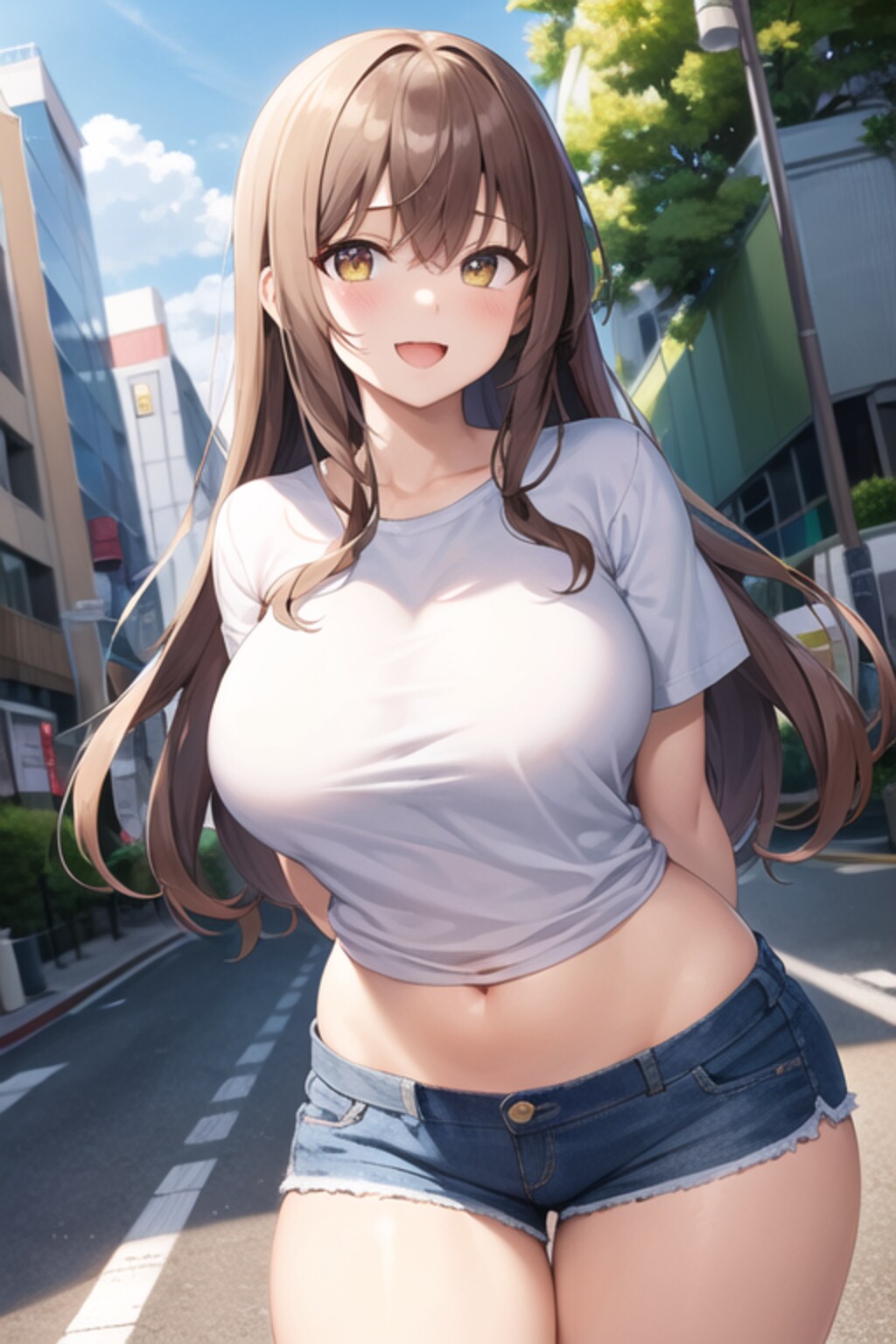 へそ出しお姉さん