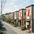 花札の家が並ぶ郊外 5枚目