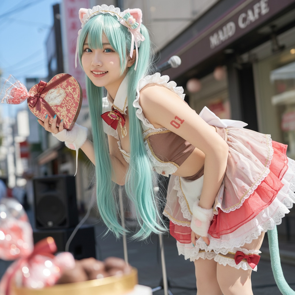 みどツイにゃん。2月14日 #バレンタインデー。バレンタインメイド。