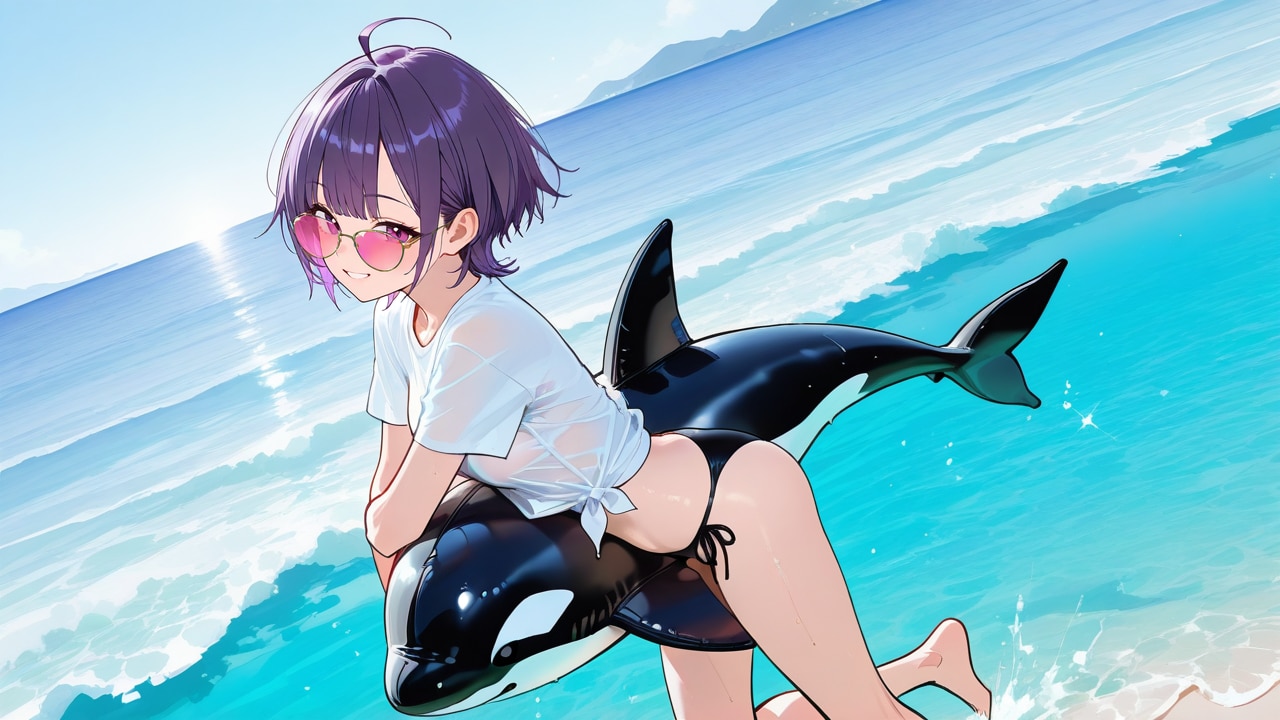 シャチ浮き輪と烏夜ちゃん