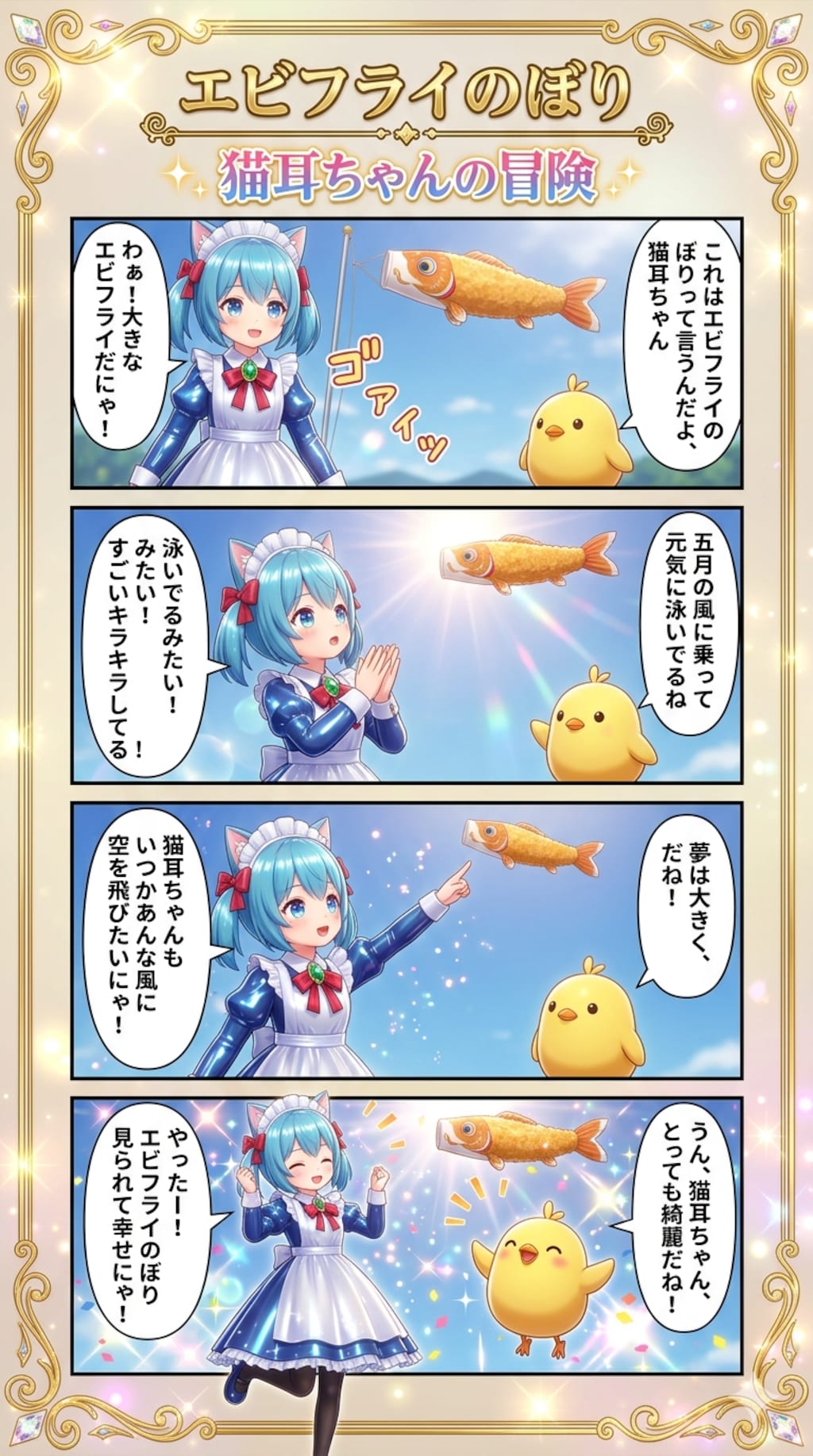 エビフライのぼり　猫耳ちゃんの冒険