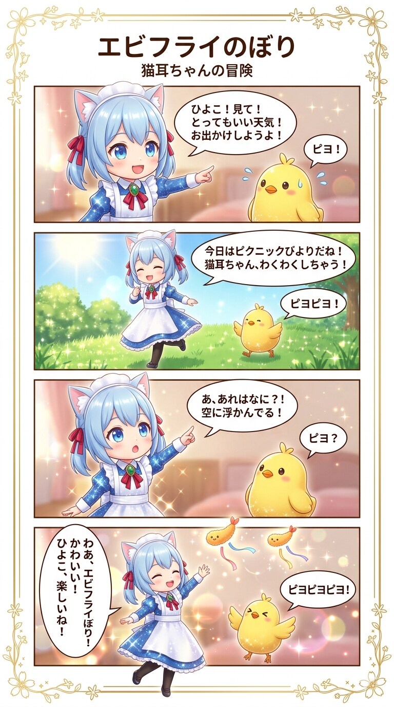 エビフライのぼり　猫耳ちゃんの冒険 | の人気AIイラスト・グラビア