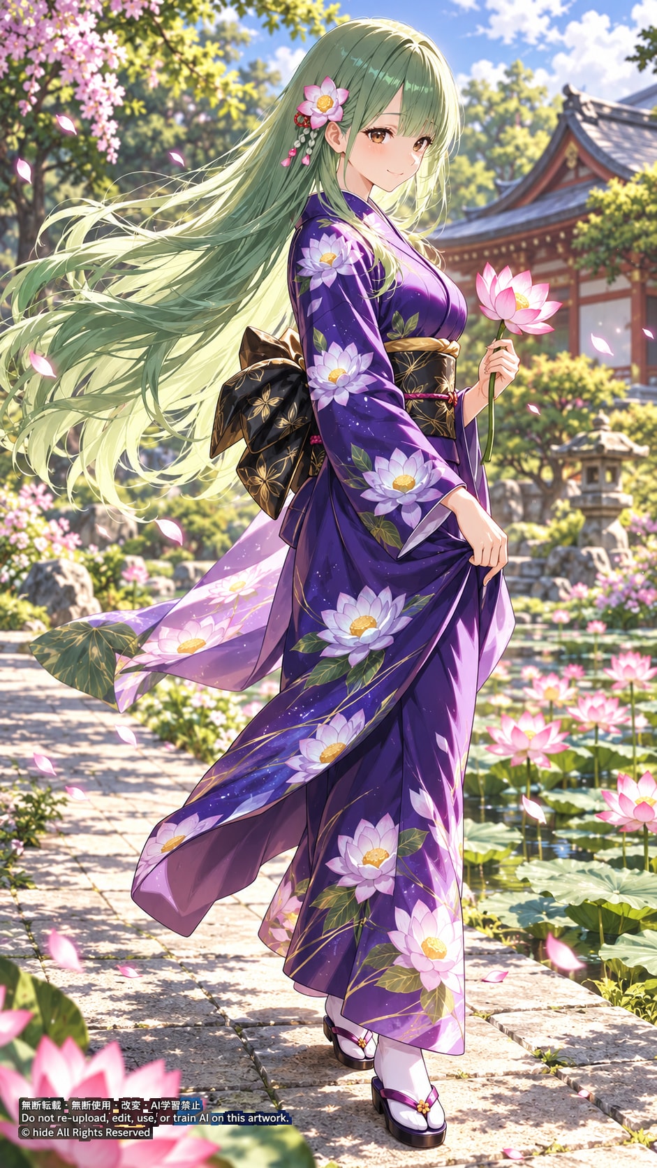 🟢 ククリヒメさん、花の庭を歩いて | の人気AIイラスト・グラビア