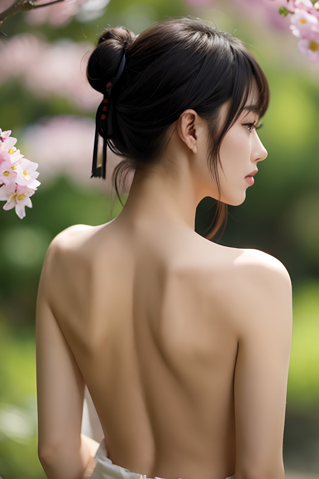 うなじと背中と春