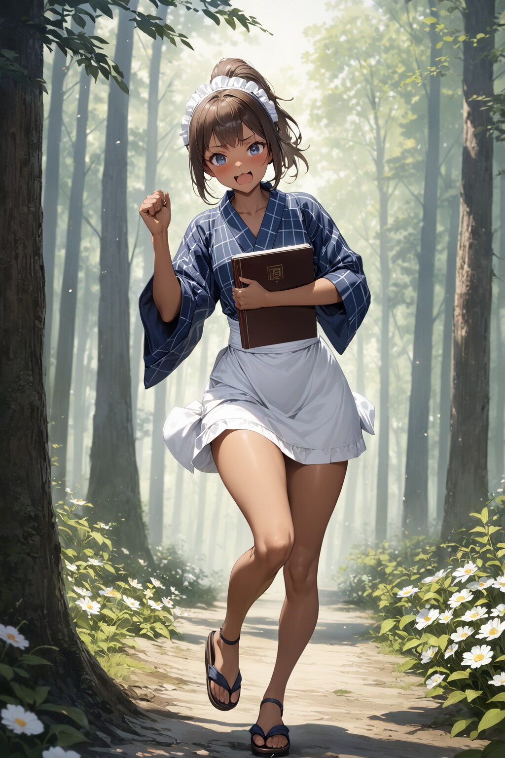 森のミニ丈浴衣ウェイトレスさんX627