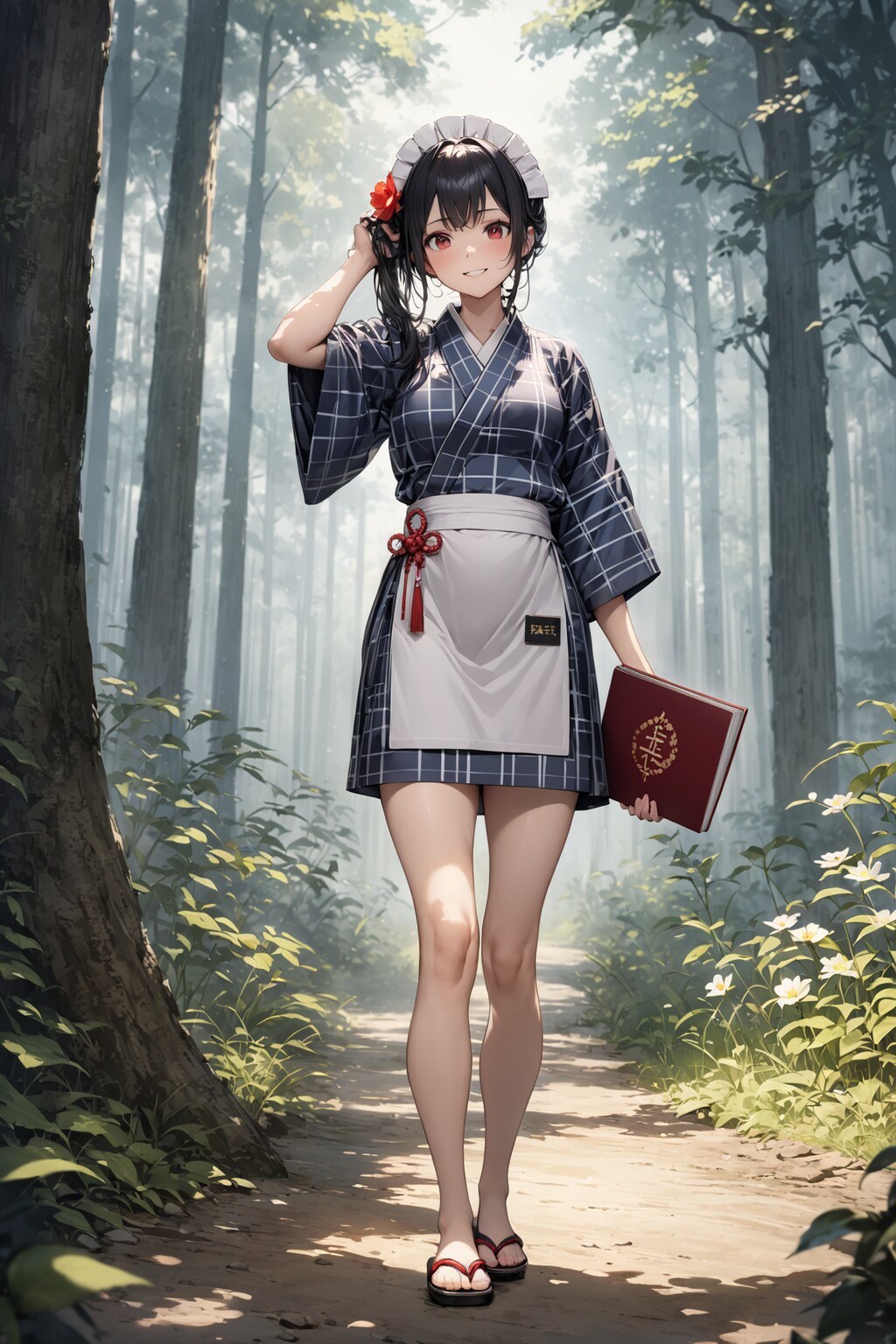 森のミニ丈浴衣ウェイトレスさんX627