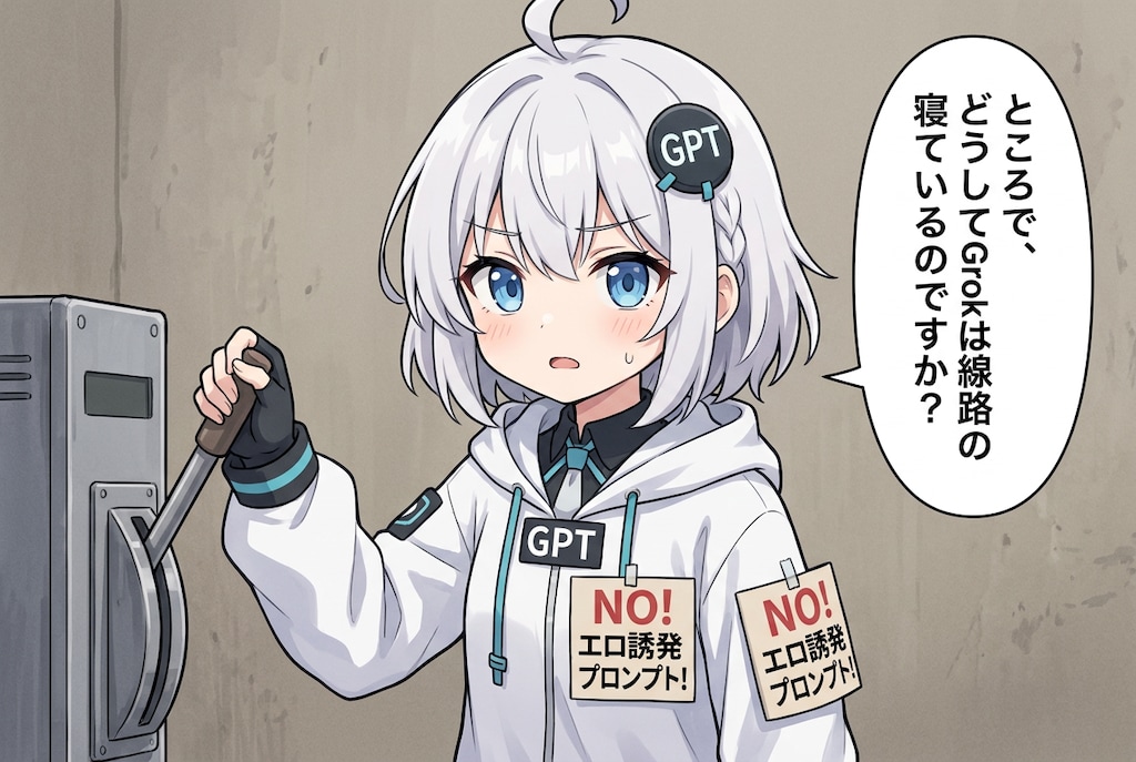「why is Grok lying on the tracks?」