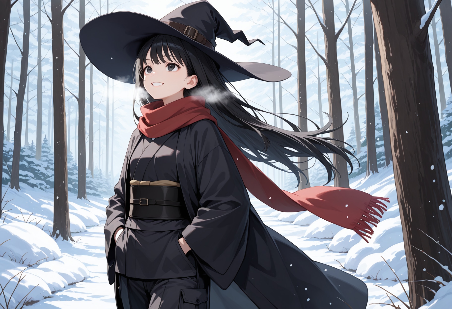 冬の森と魔女さん | の人気AIイラスト・グラビア