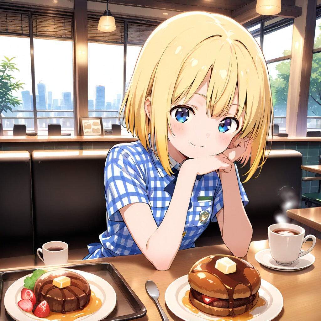チェック柄レストラン