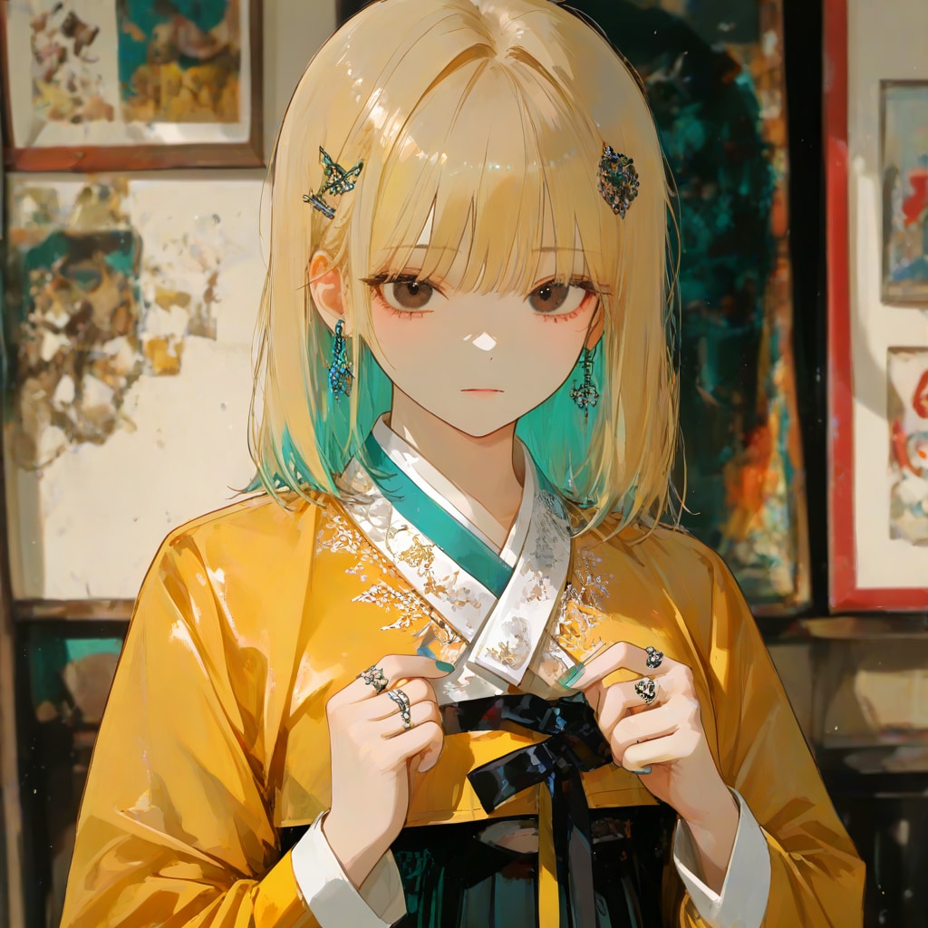 韓国で韓服を着るカート・コバーン好きの女