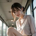 電車に乗る女性 2 6枚目