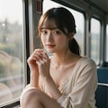 電車に乗る女性 2 3枚目