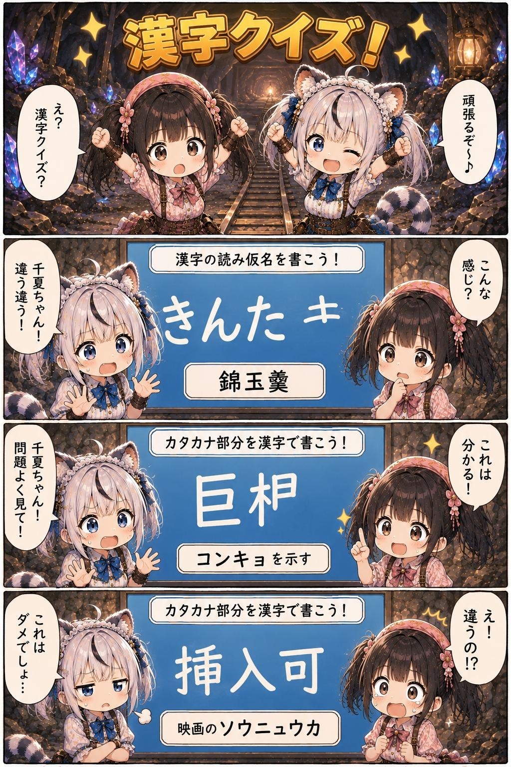 【おまけ＆4コマ漫画】トロッコチャレンジ！(凛虎ちゃんをお借りしました)