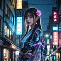 近未来和風サイバー着物美女 3枚目