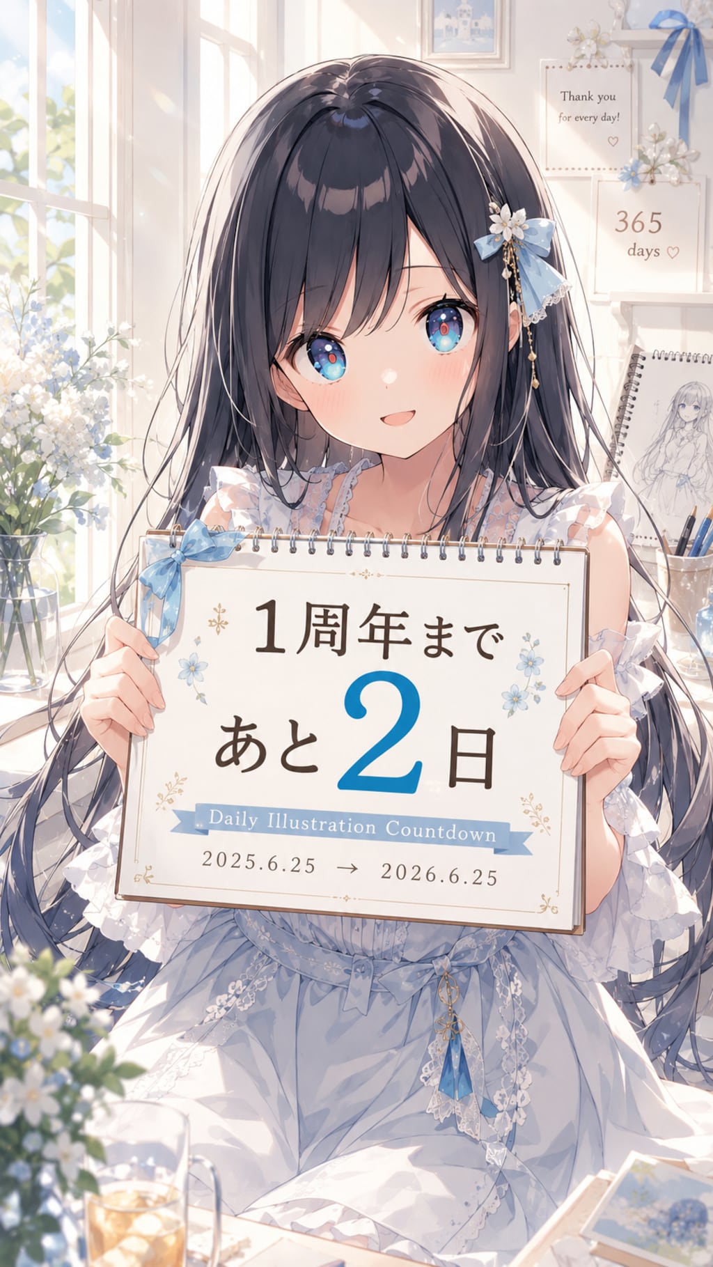 デイリーイラスト1周年カウントダウン