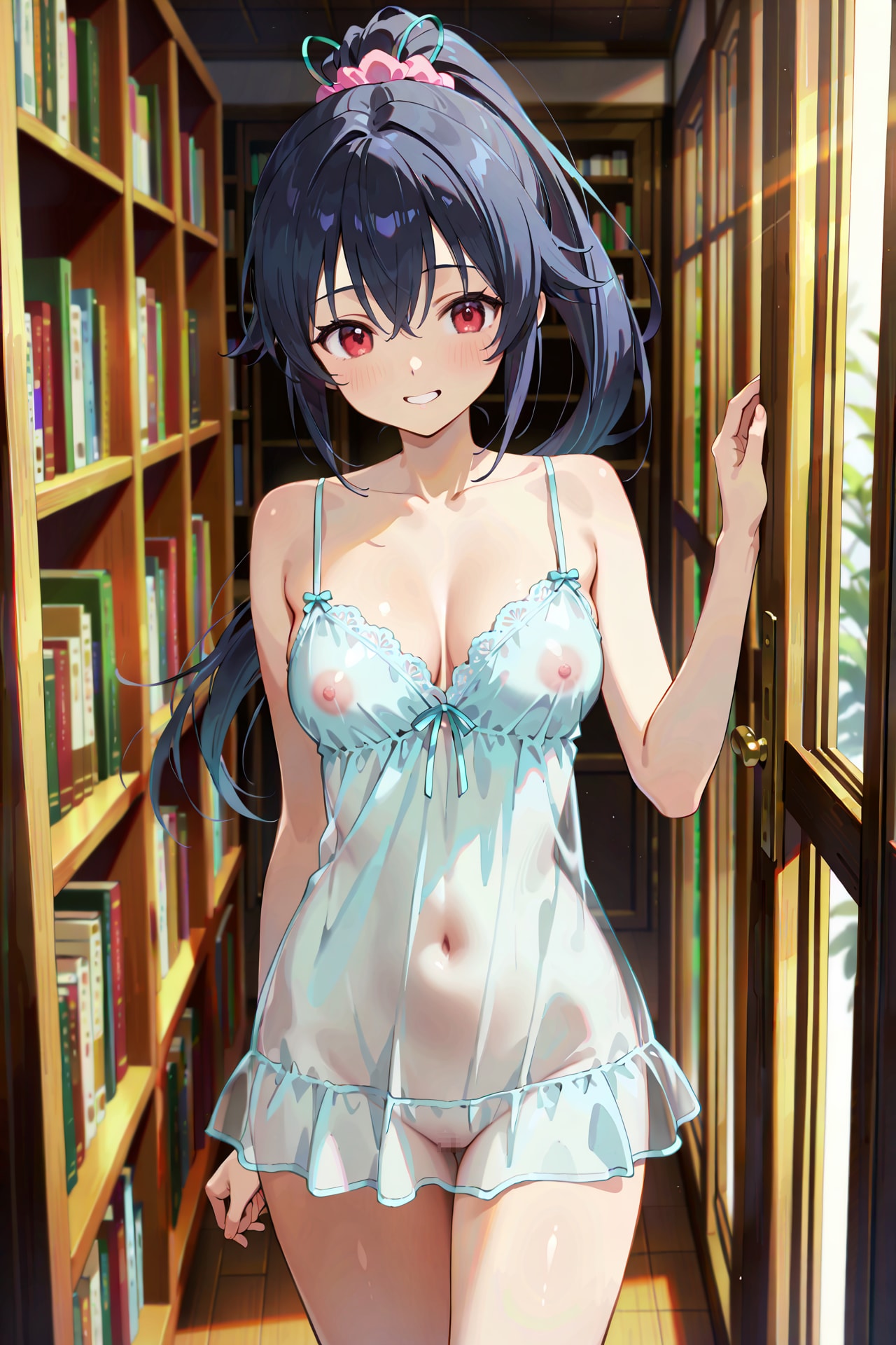 書棚の奥でヒミツの撮影会 Y809