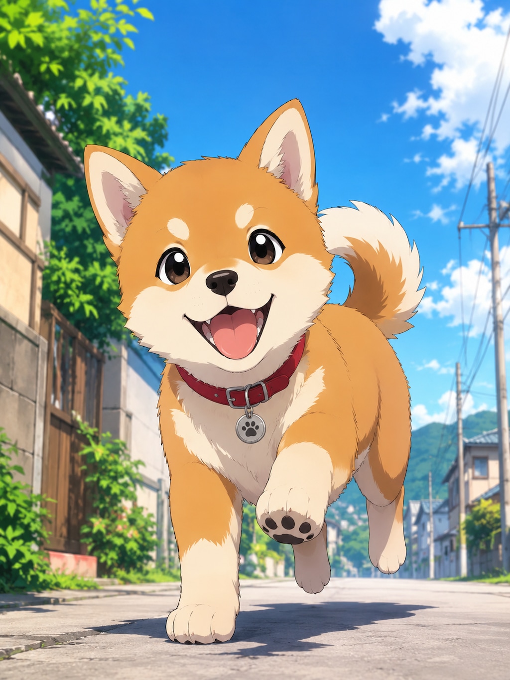 散歩する犬