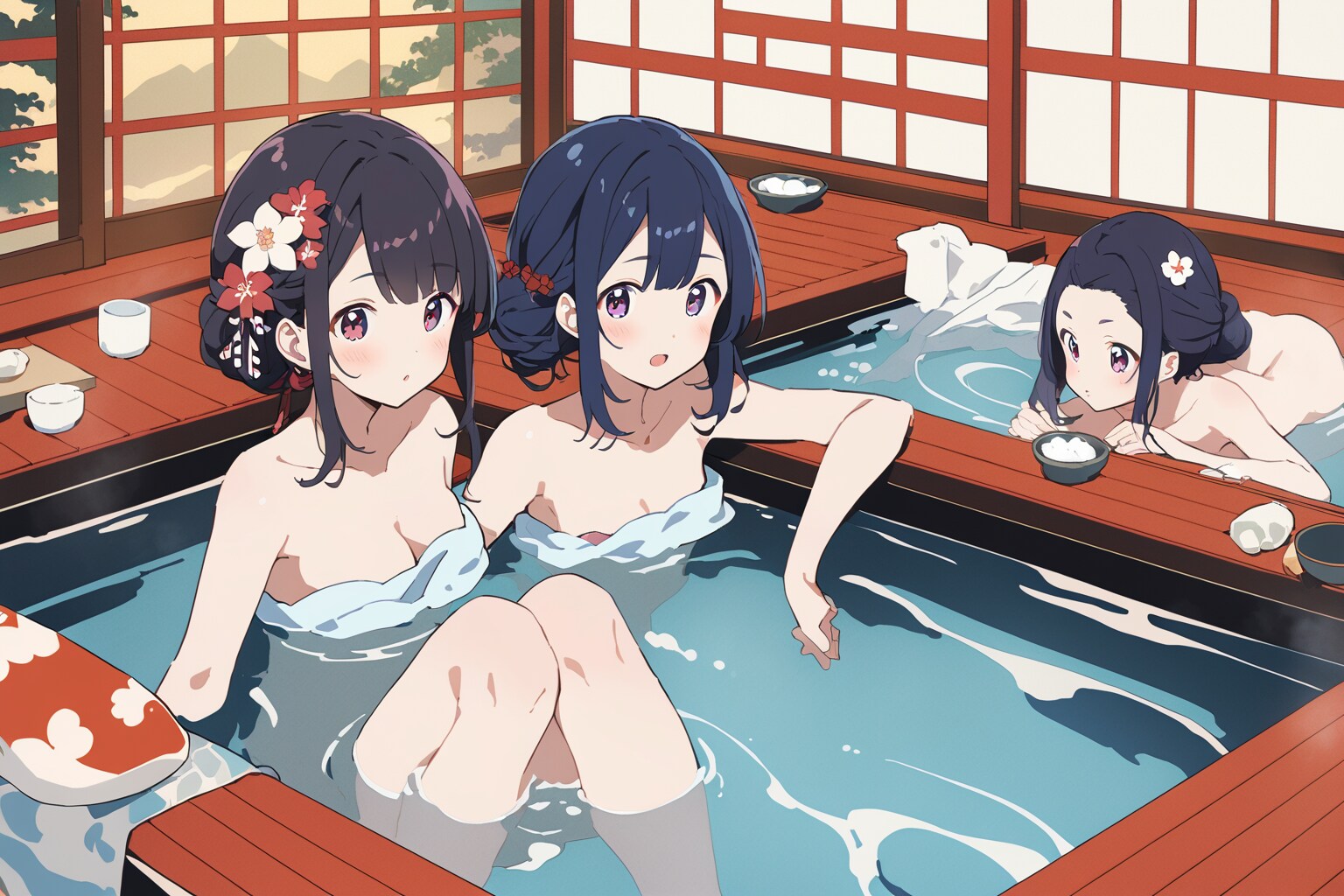 浮世絵、温泉之圖
