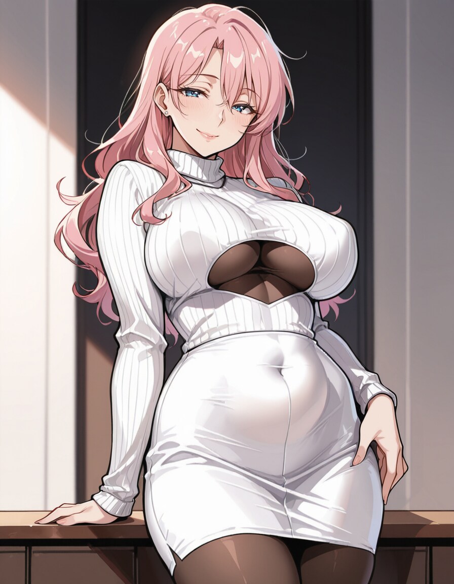 白ニットのお姉さん