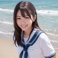 砂浜セーラー服 3枚目