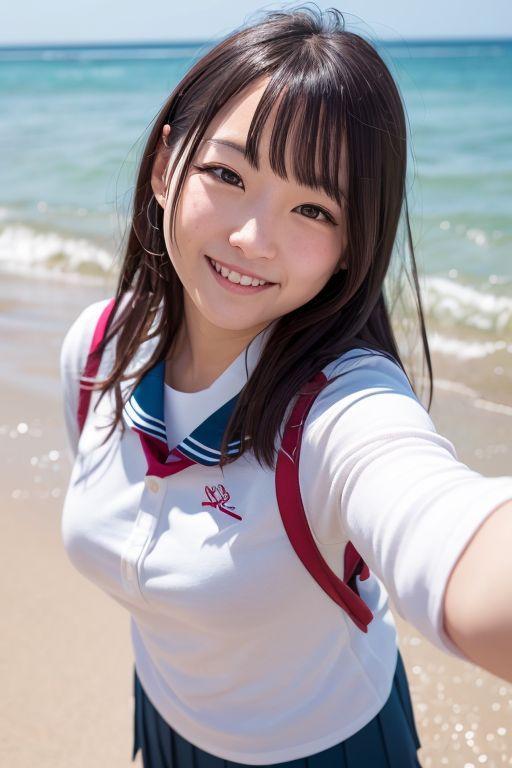 砂浜セーラー服